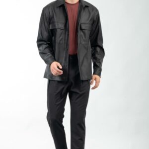 Overshirt Vittorio eco leather Black - Image 5