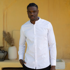 Mao Collar Shirt White