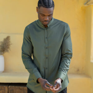 Mao Collar Shirt Khaki