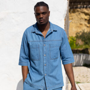Azure Light Denim Overshirt Vittorio