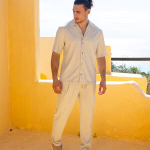 Verona Set – Πουκάμισο & Παντελόνι με Πιέτα (Beige)