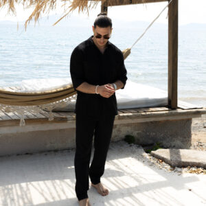 Vittorio Sunrise Linen Set Total Black